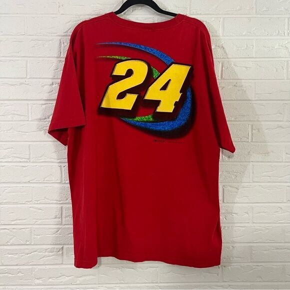 VINTAGE Jeff Gordon 24 Red NASCAR Competitors View Men’s T-Shirt Size 2XL - Picture 9 of 10